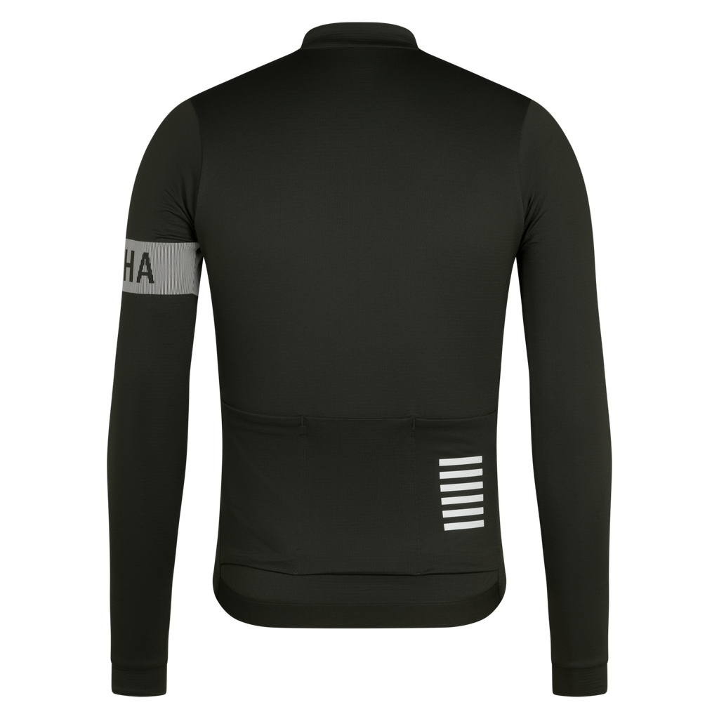 Men's Pro Team Long Sleeve Midweight Jersey II - Bottle Green/White