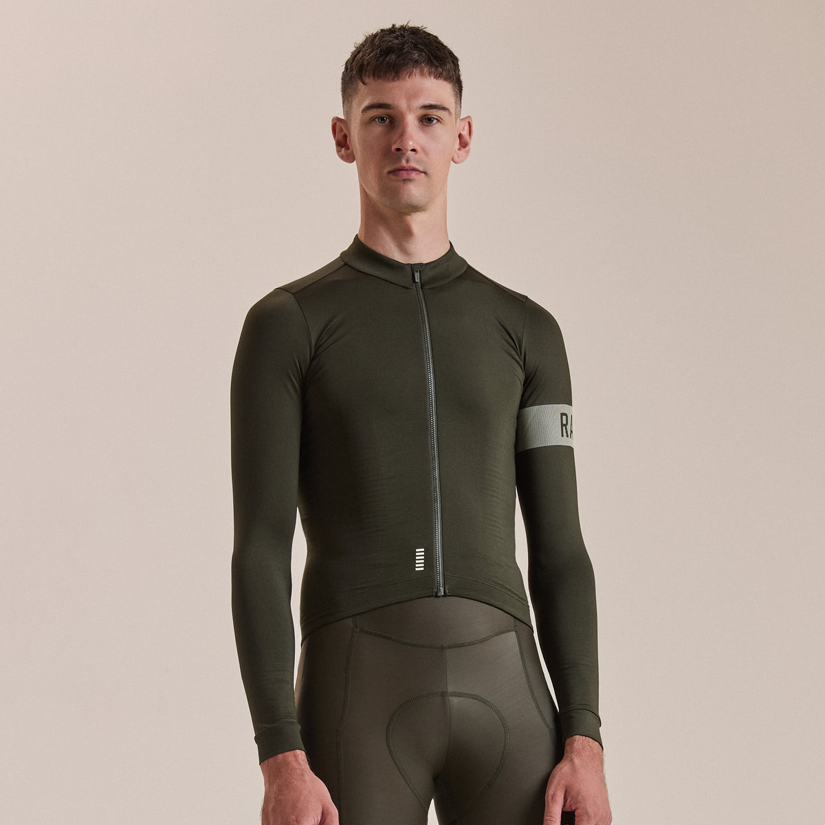 Men's Pro Team Long Sleeve Midweight Jersey II - Bottle Green/White