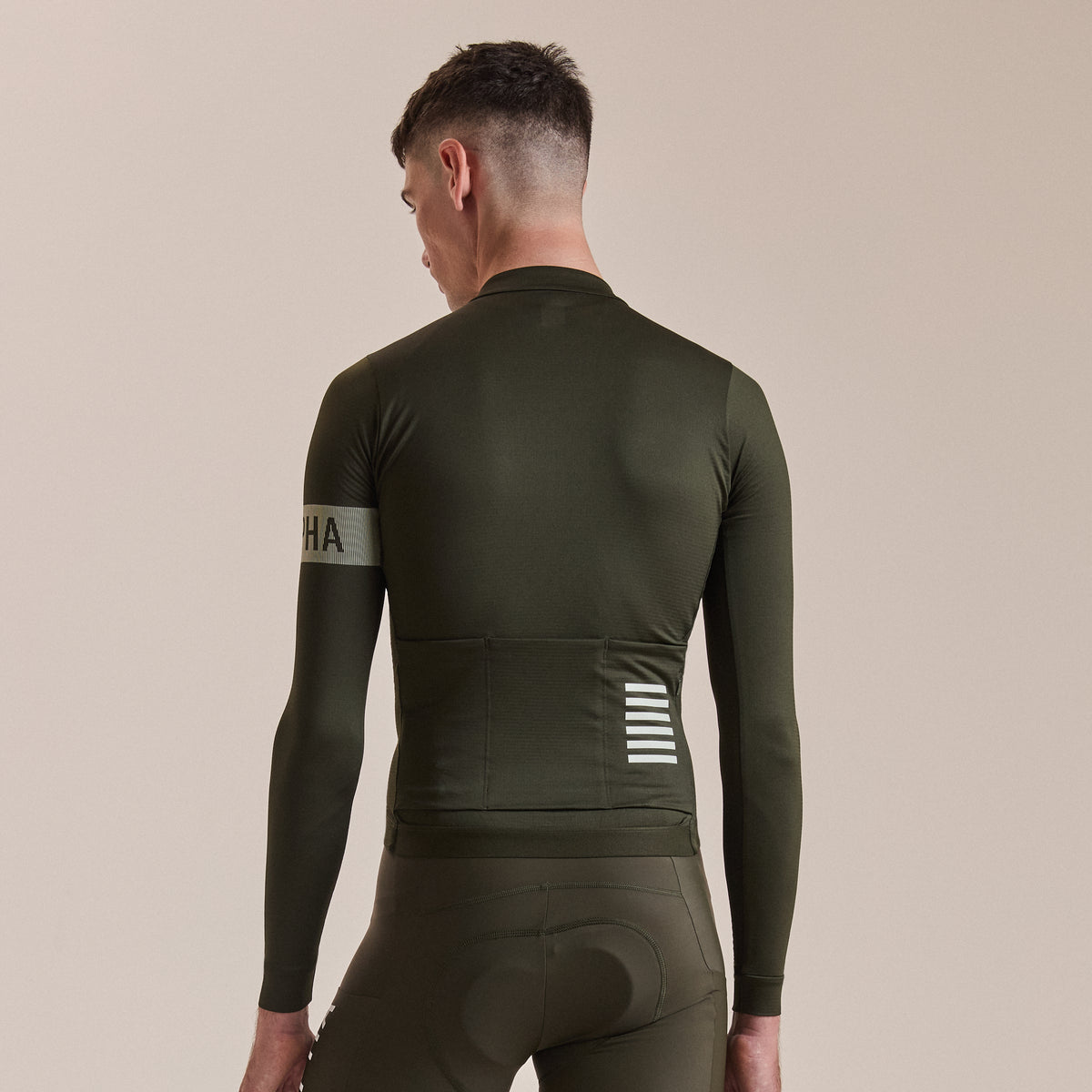 Men's Pro Team Long Sleeve Midweight Jersey II - Bottle Green/White