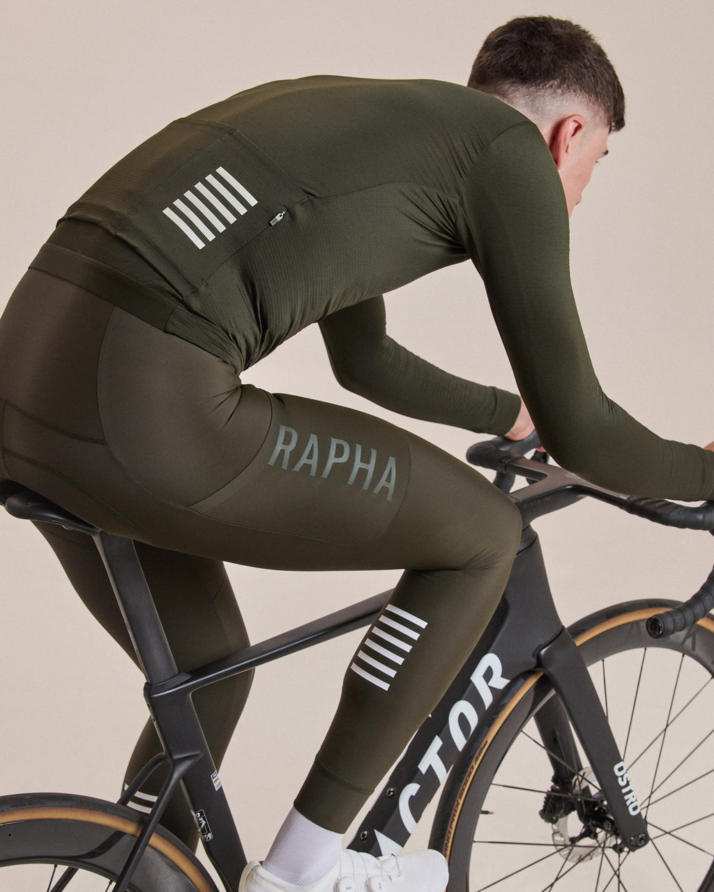 Men's Pro Team Long Sleeve Midweight Jersey II - Bottle Green/White