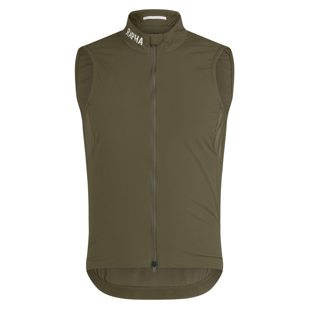 Men's Pro Team Insulated Gilet - Moss Green/White
