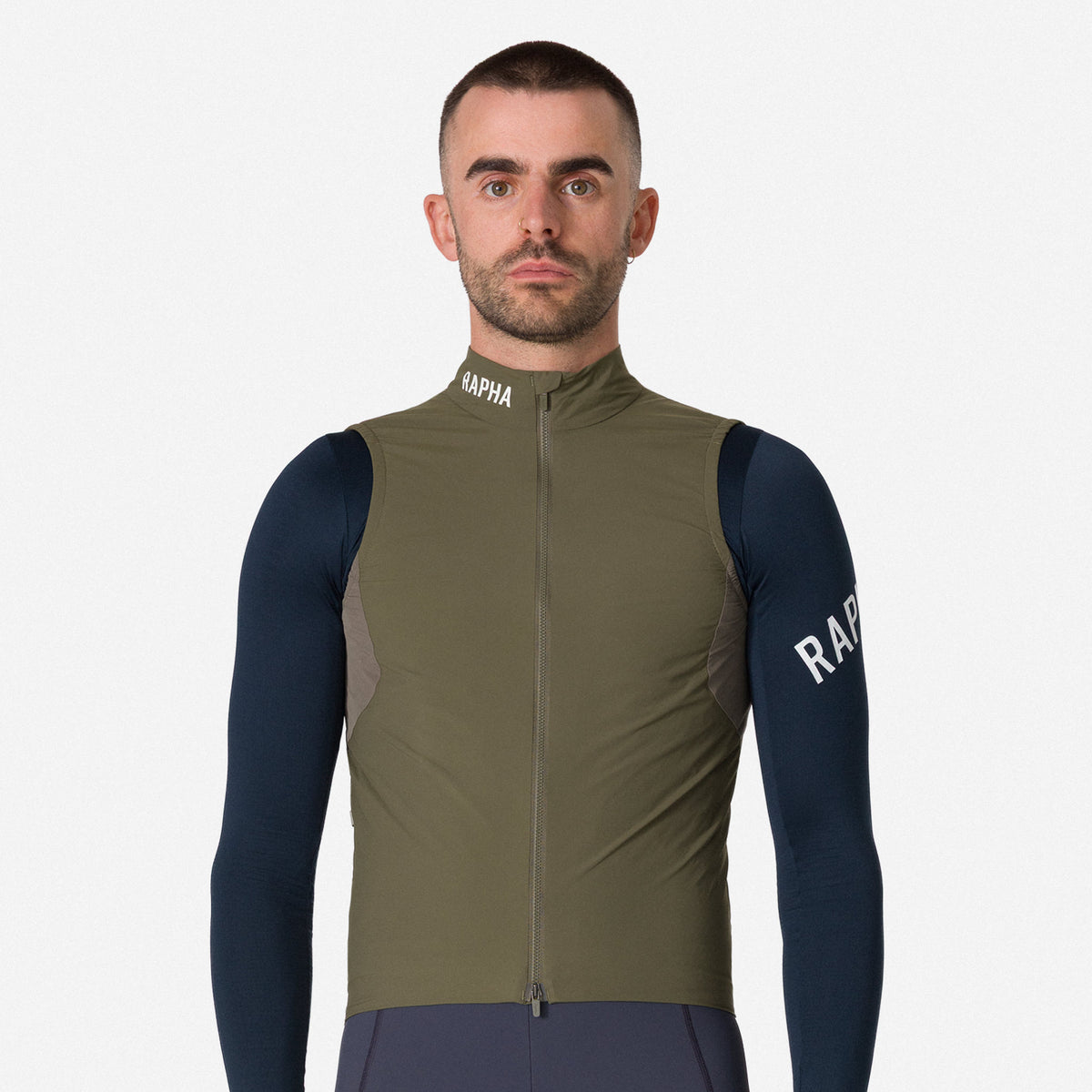 Men's Pro Team Insulated Gilet - Moss Green/White