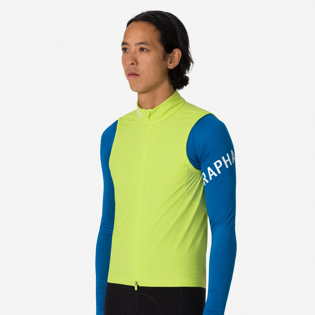 Men's Pro Team Insulated Gilet - Lime Green/White