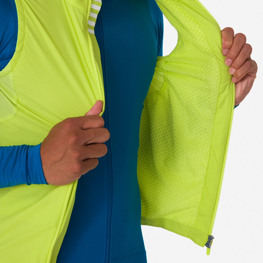 Men's Pro Team Insulated Gilet - Lime Green/White