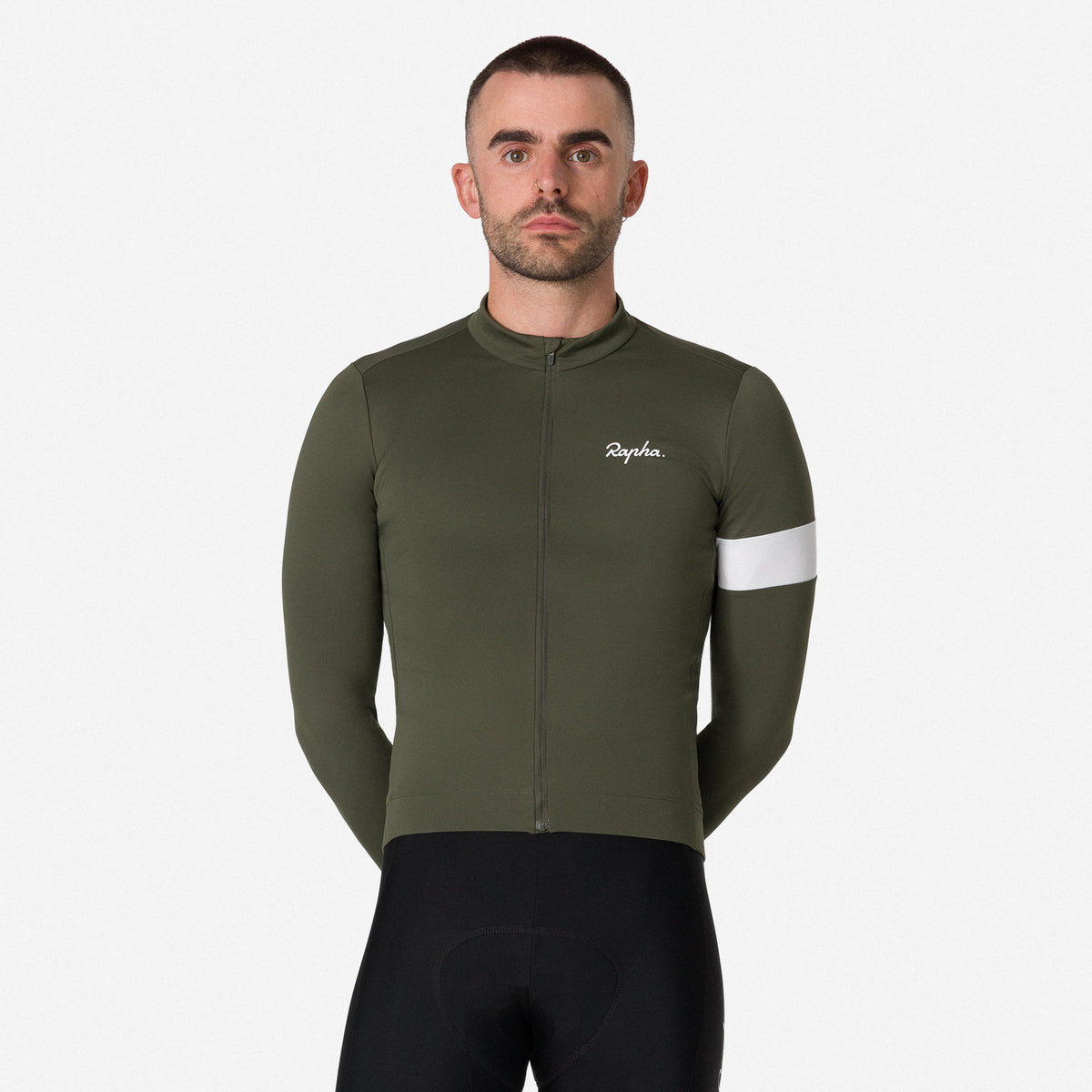Men's Core Long Sleeve Thermal Jersey - Dark Green/White