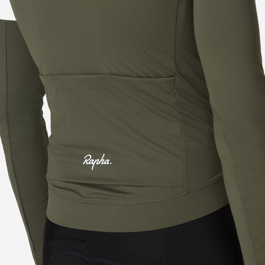 Men's Core Long Sleeve Thermal Jersey - Dark Green/White