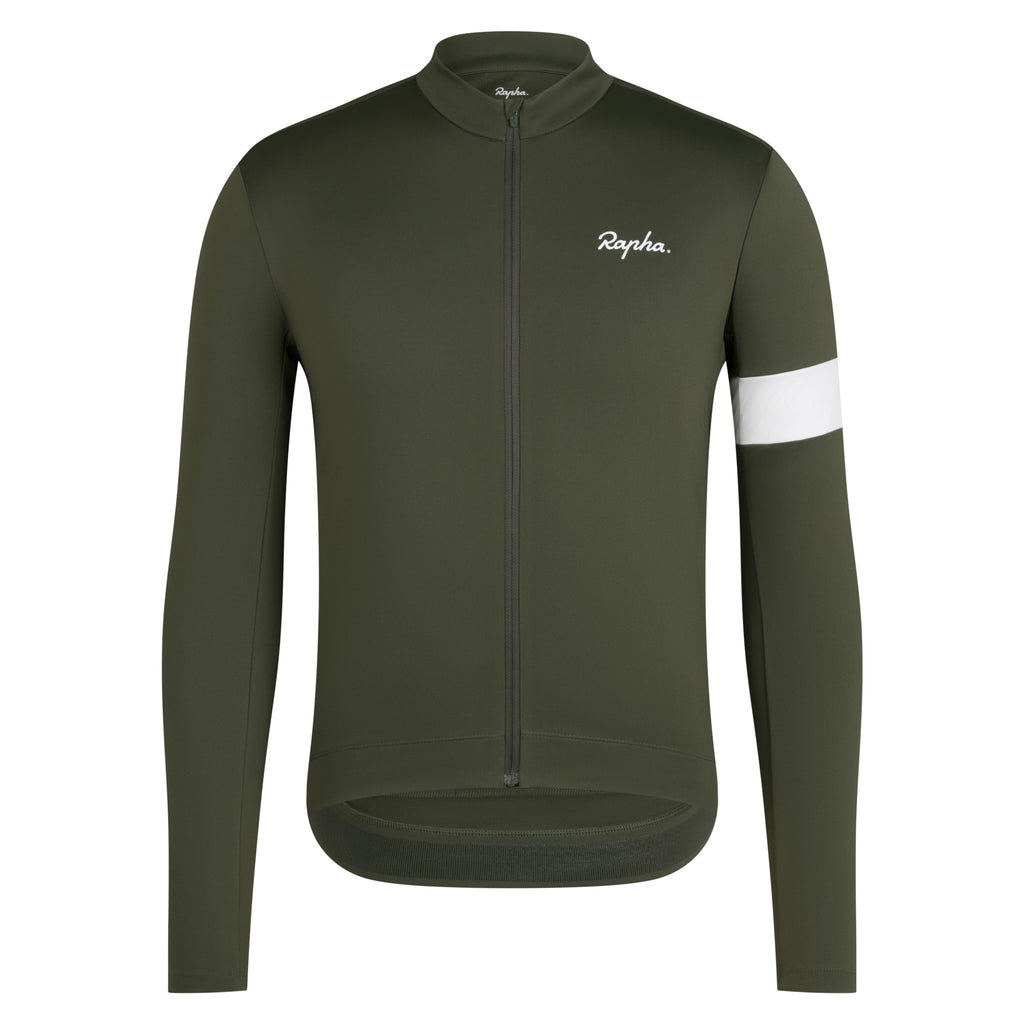 Men's Core Long Sleeve Thermal Jersey - Dark Green/White