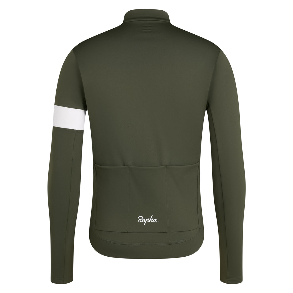 Men's Core Long Sleeve Thermal Jersey - Dark Green/White