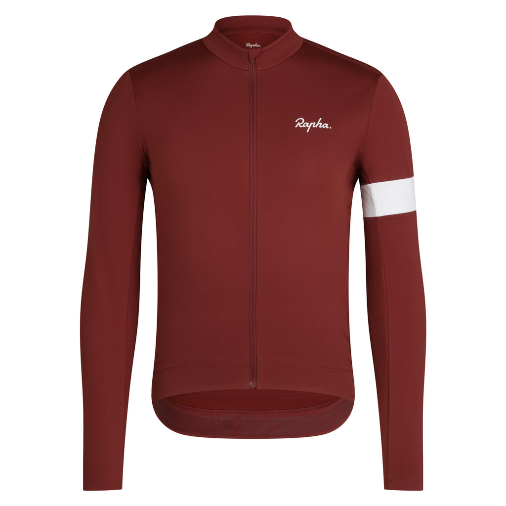 Men's Core Long Sleeve Thermal Jersey - Brick/White