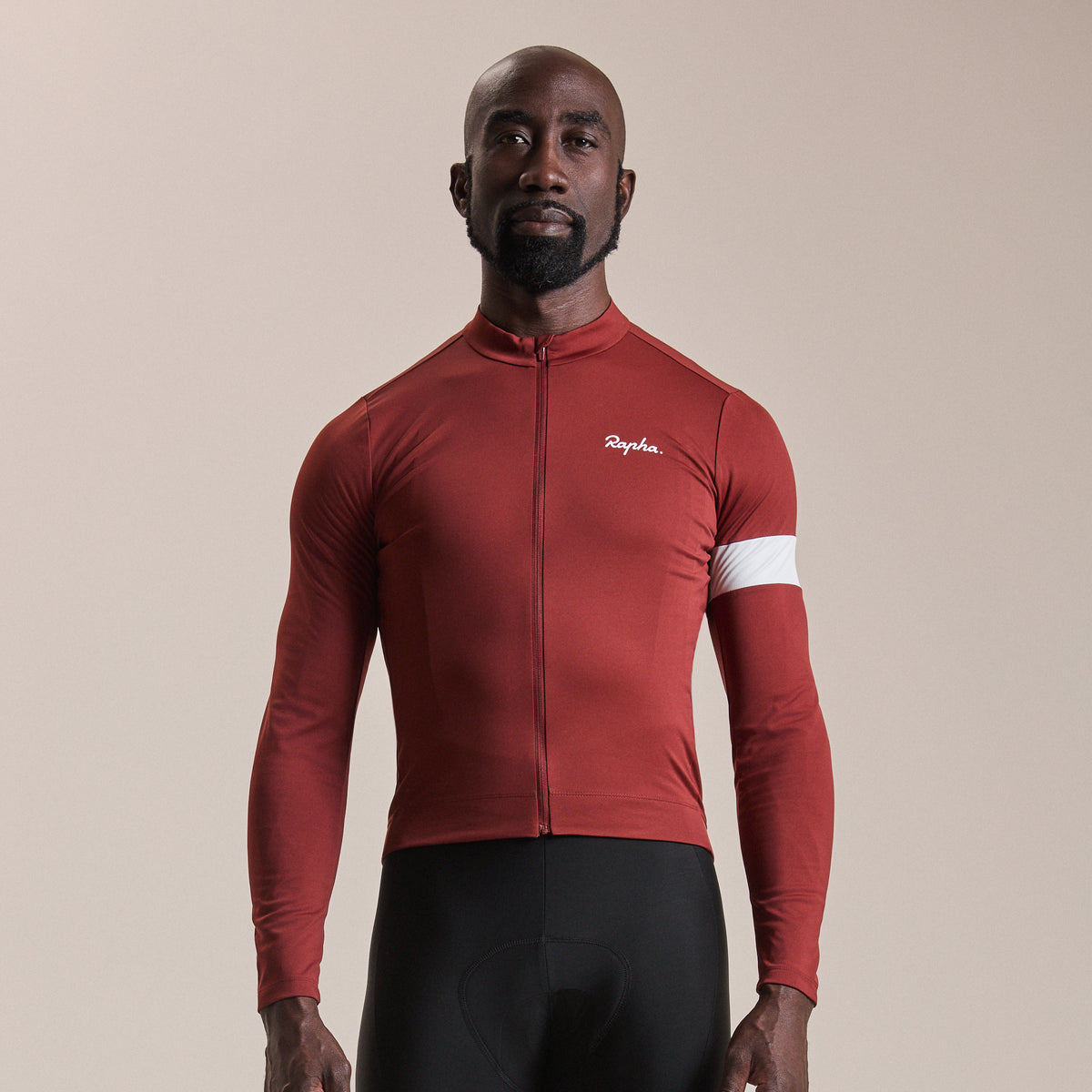Men's Core Long Sleeve Thermal Jersey - Brick/White