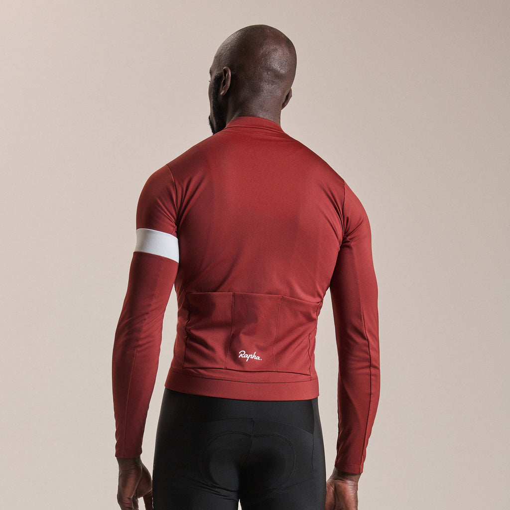 Men's Core Long Sleeve Thermal Jersey - Brick/White