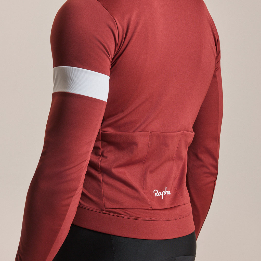 Men's Core Long Sleeve Thermal Jersey - Brick/White