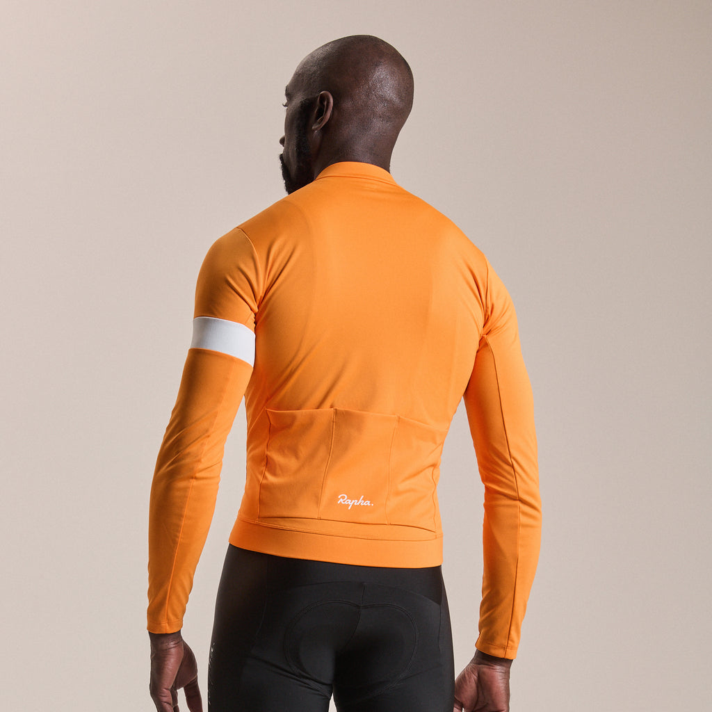 Men's Core Long Sleeve Thermal Jersey - Orange/White
