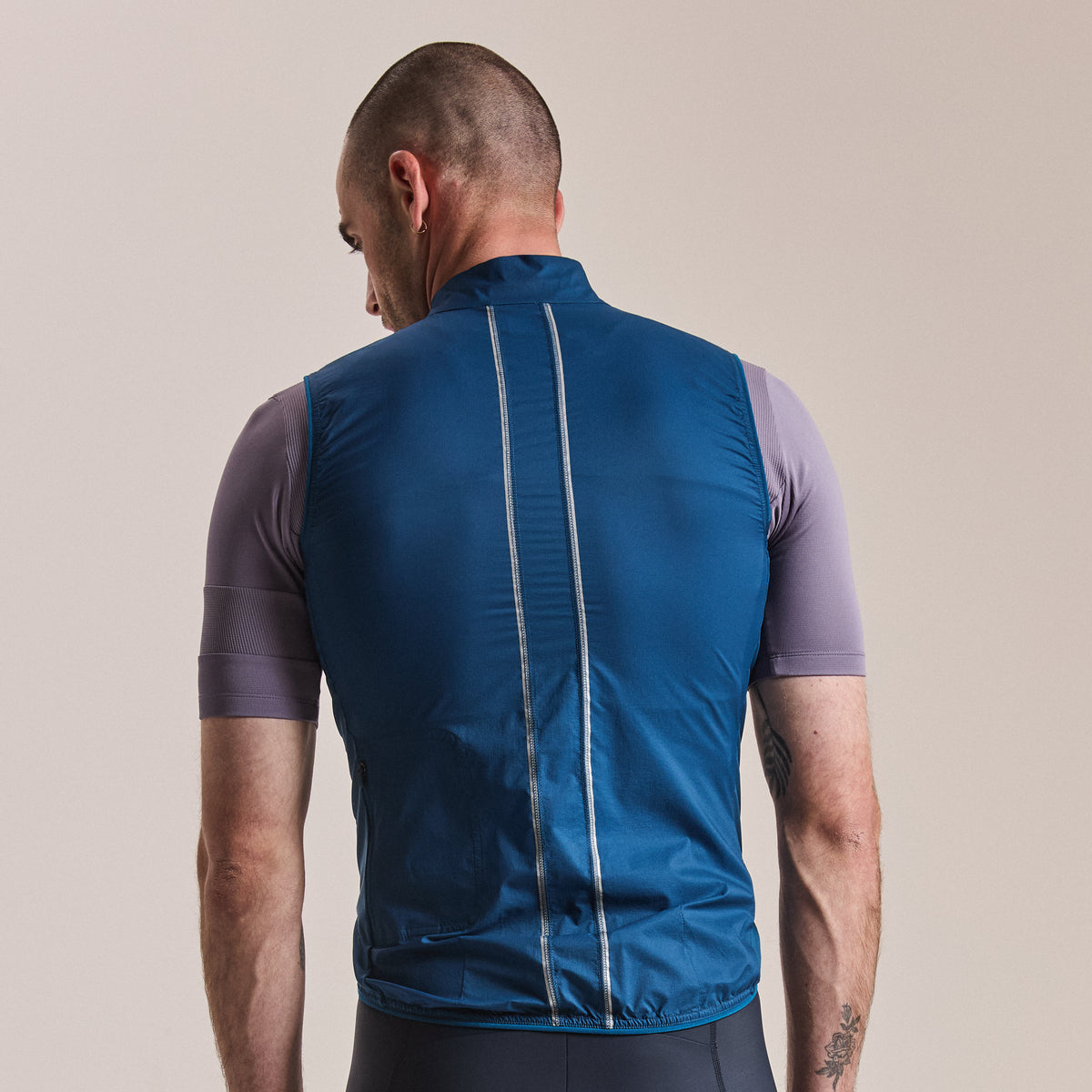 Men's Brevet Element Wind Gilet - Jewelled Blue/Silver Reflective