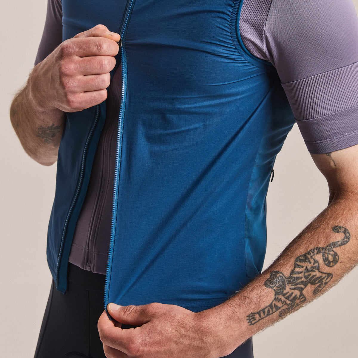 Men's Brevet Element Wind Gilet - Jewelled Blue/Silver Reflective