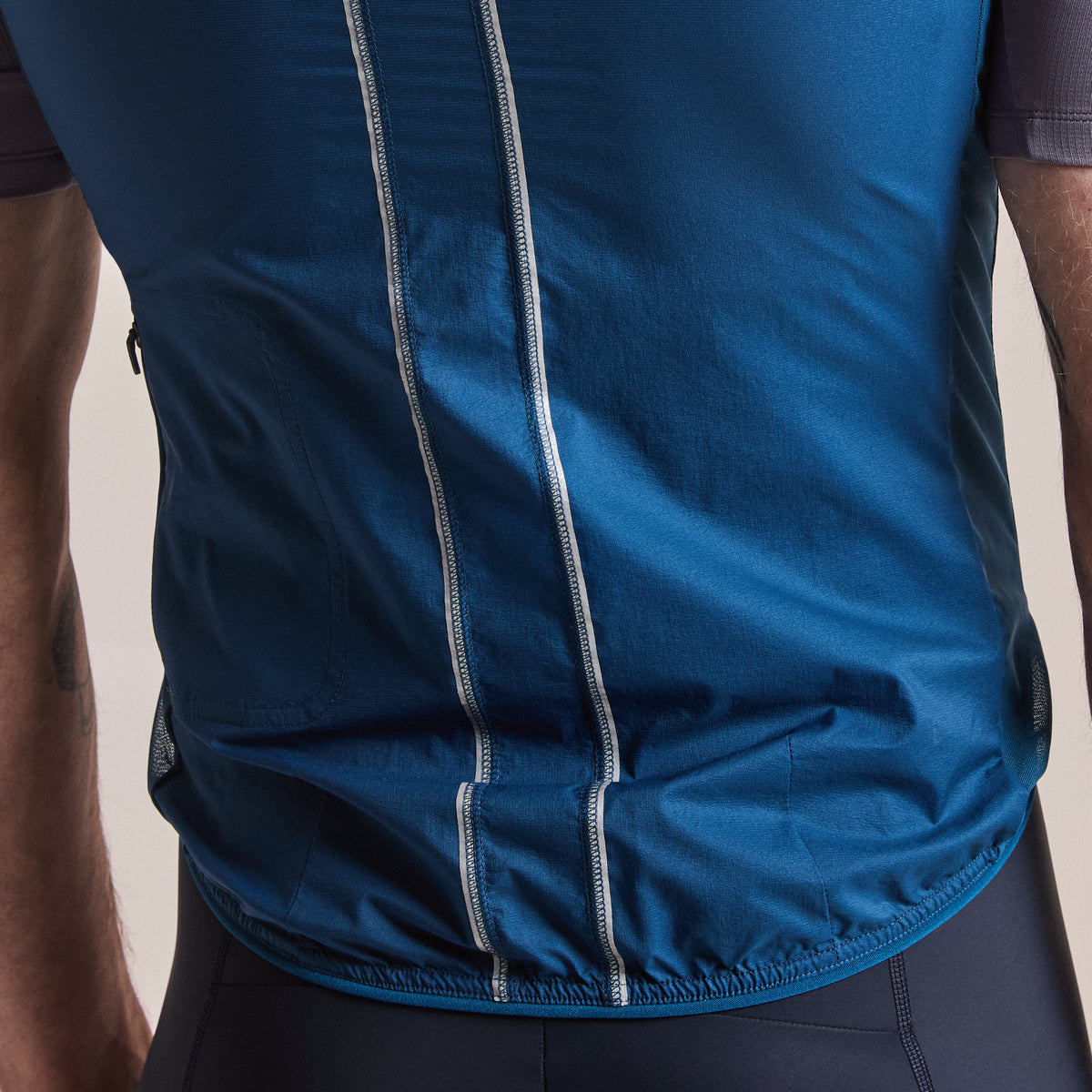Men's Brevet Element Wind Gilet - Jewelled Blue/Silver Reflective