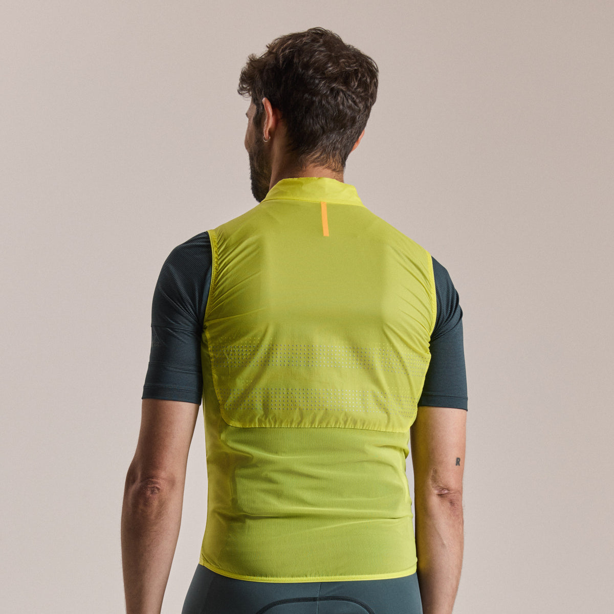 Men's Brevet Wind Gilet III - Chartreuse/Silver