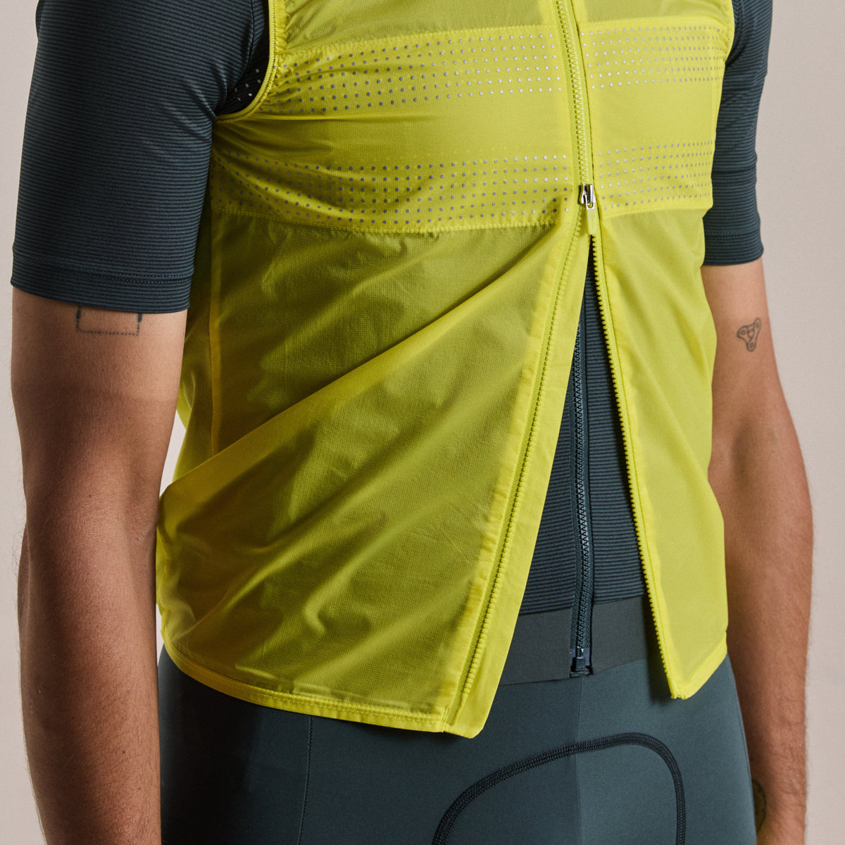 Men's Brevet Wind Gilet III - Chartreuse/Silver
