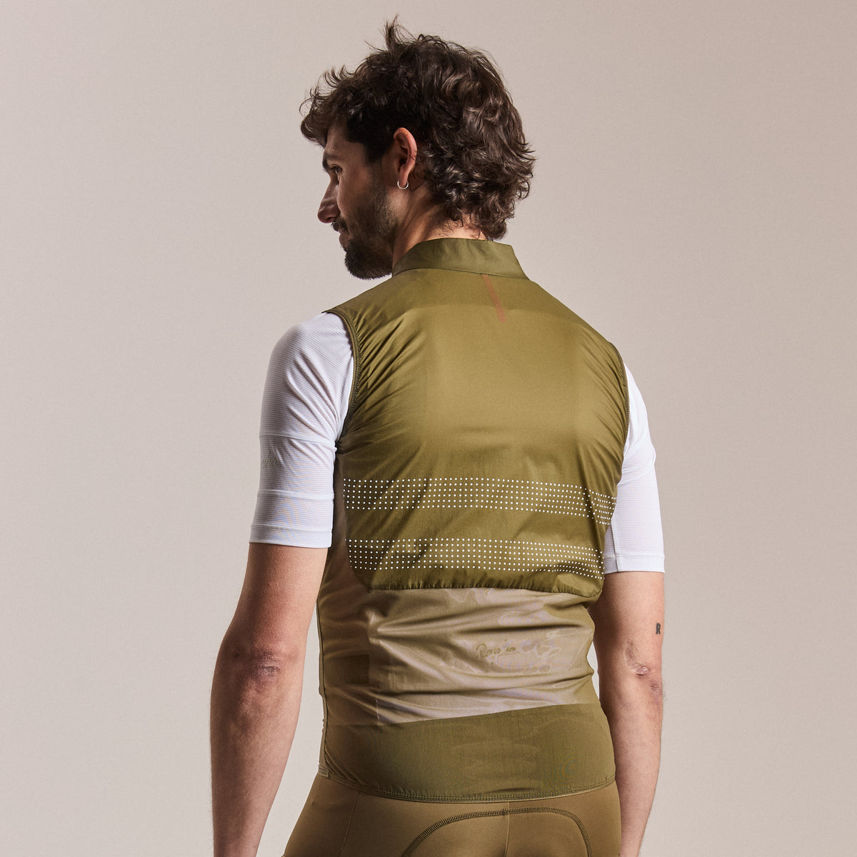 Men's Brevet Wind Gilet III - Dark Olive/White
