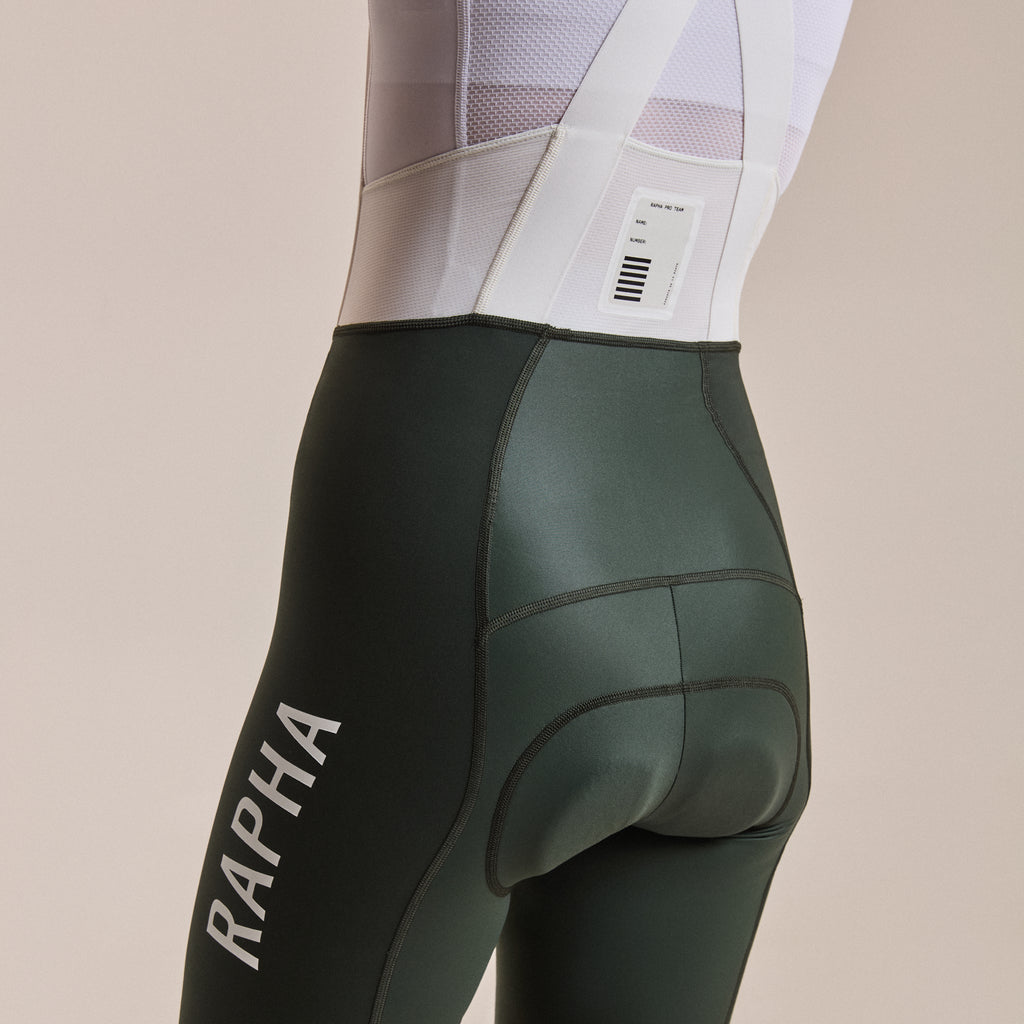 Women's Pro Team Bib Shorts III - Long - Bottle Green/White