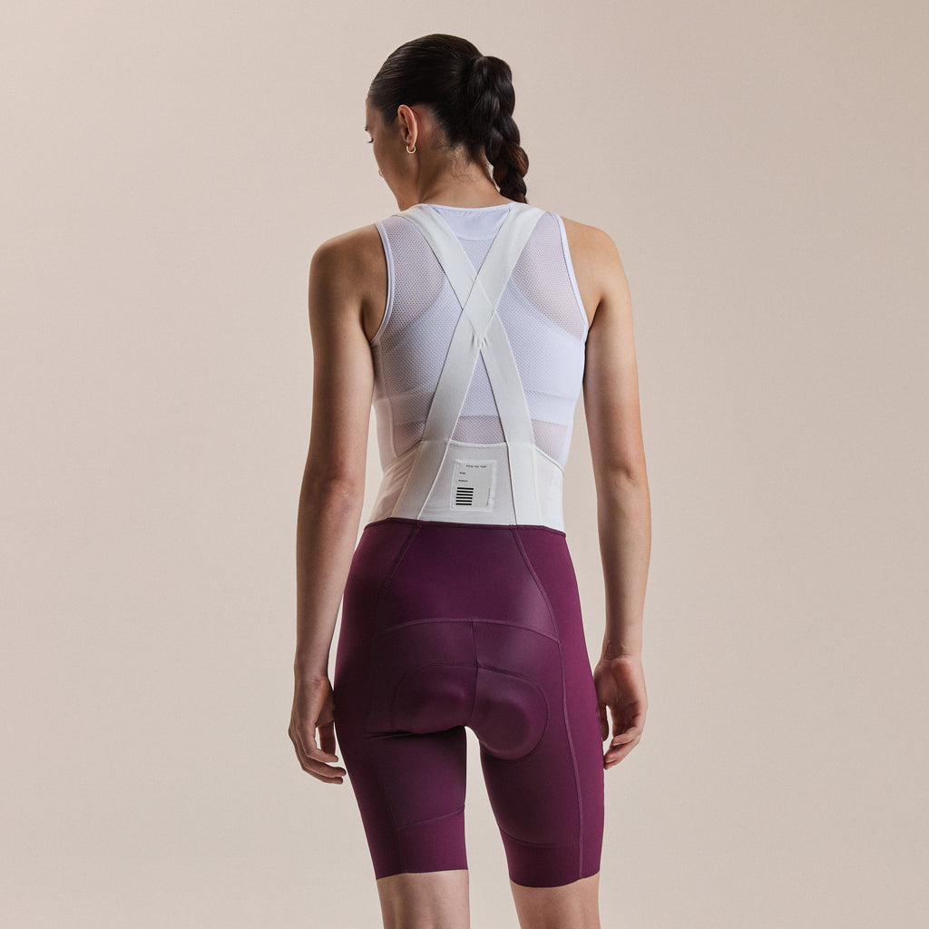 Women's Pro Team Bib Shorts III - Long - Plum/White
