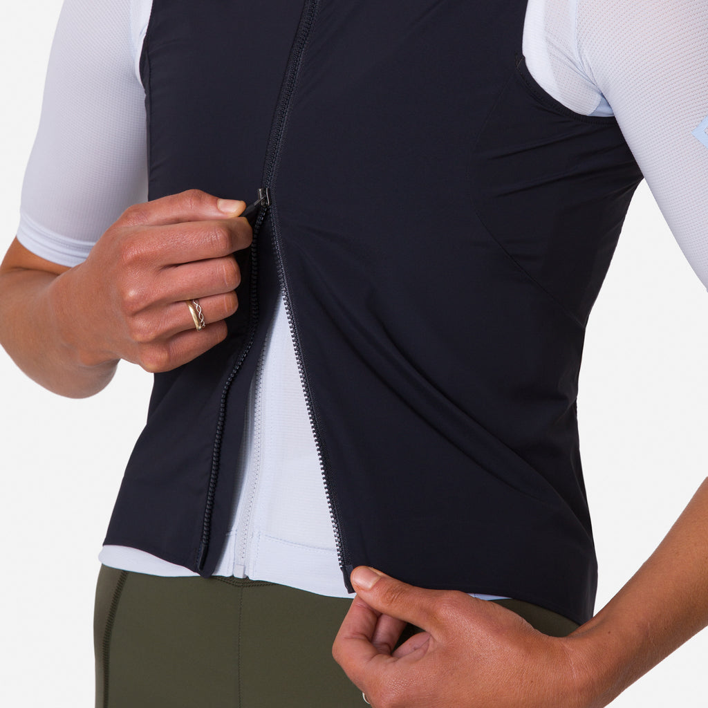 Women's Pro Team Gilet II - Black/Silver Reflective