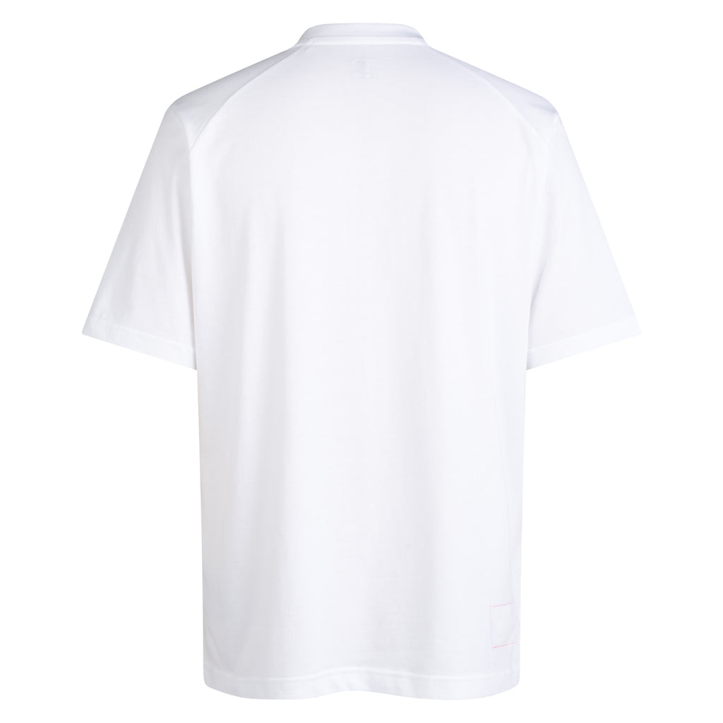 Men's Cotton Logo T-Shirt - White/High-Vis Pink