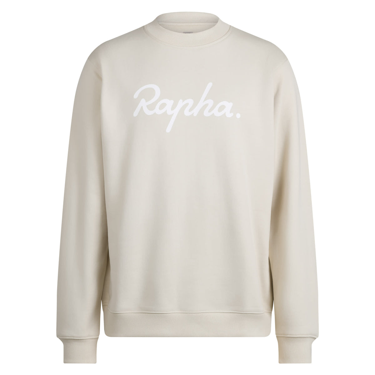 Men's Heavyweight Cotton Sweatshirt - Large Logo - Chalk/White
