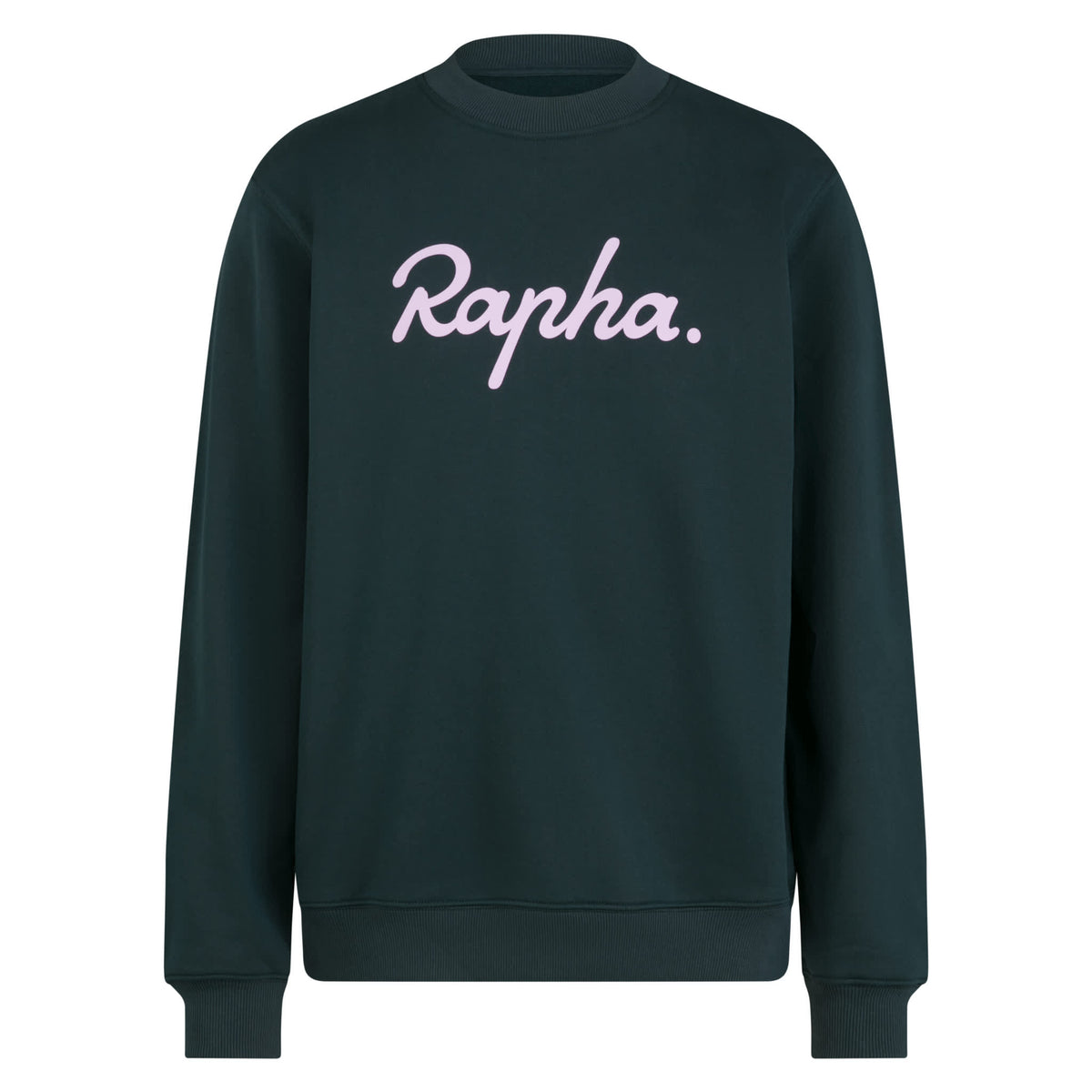 Men's Heavyweight Cotton Sweatshirt - Large Logo - Forest Green/Light Quartz