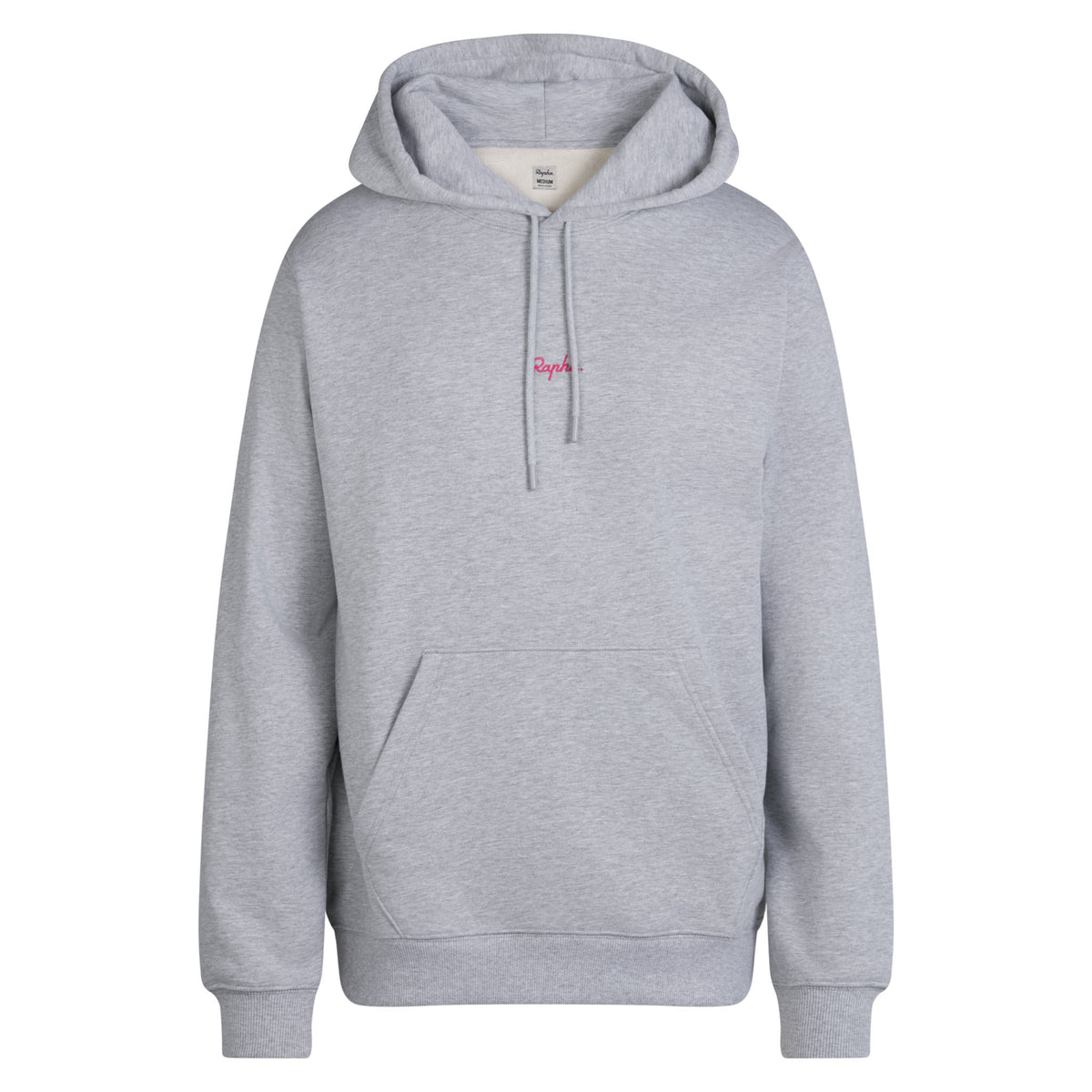 Men's Heavyweight Cotton Hoodie - Grey/High-Vis Pink