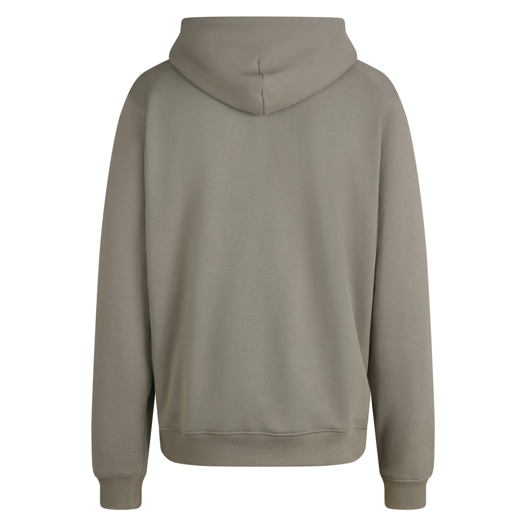 Men's Heavyweight Cotton Hoodie - Khaki/White