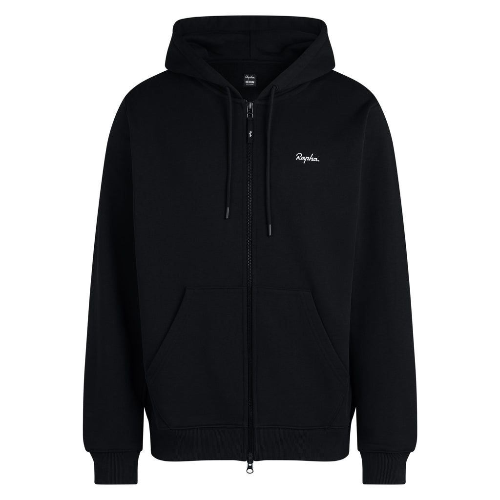 Men's Heavyweight Cotton Zip Hoodie - Black / White