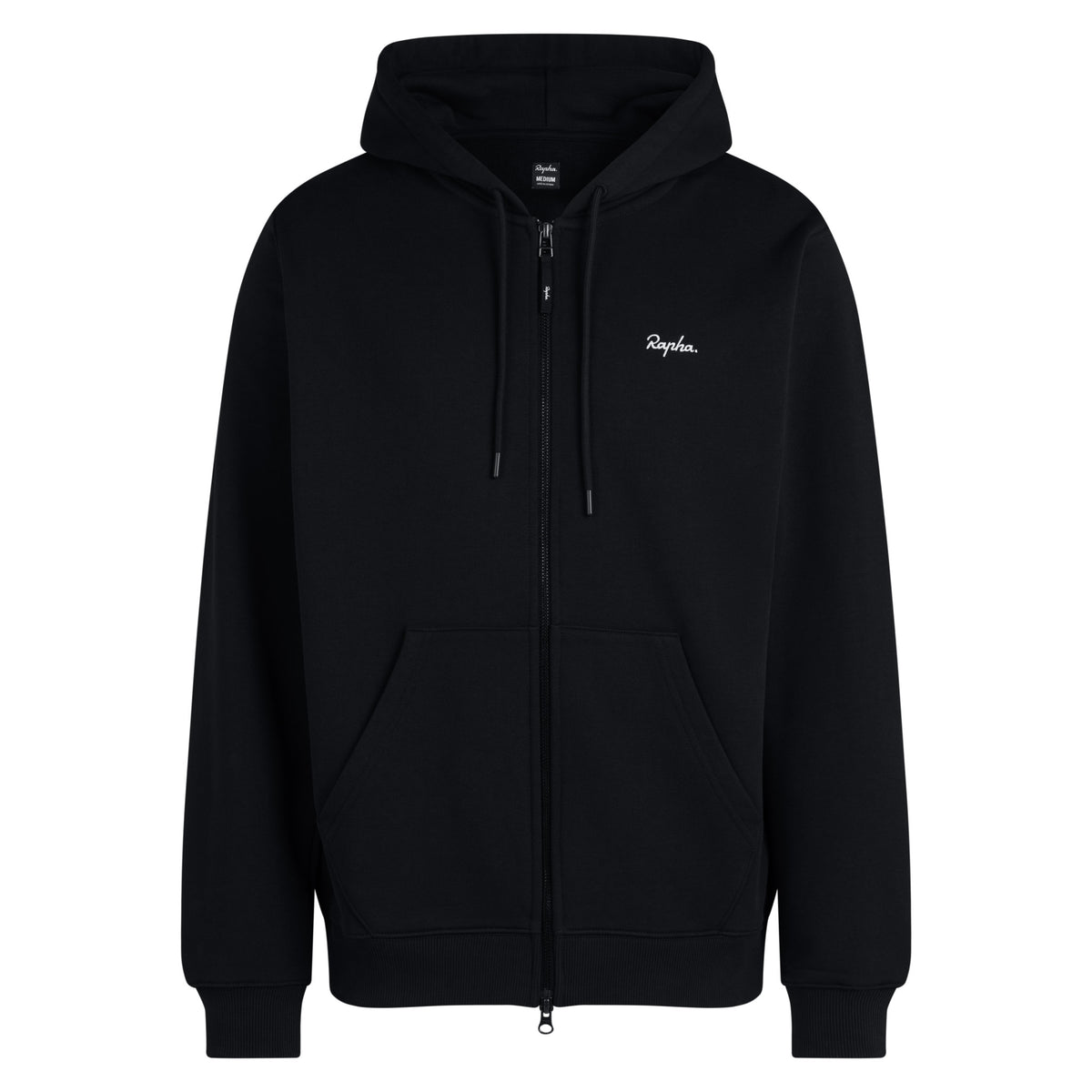 Men's Heavyweight Cotton Zip Hoodie - Black / White