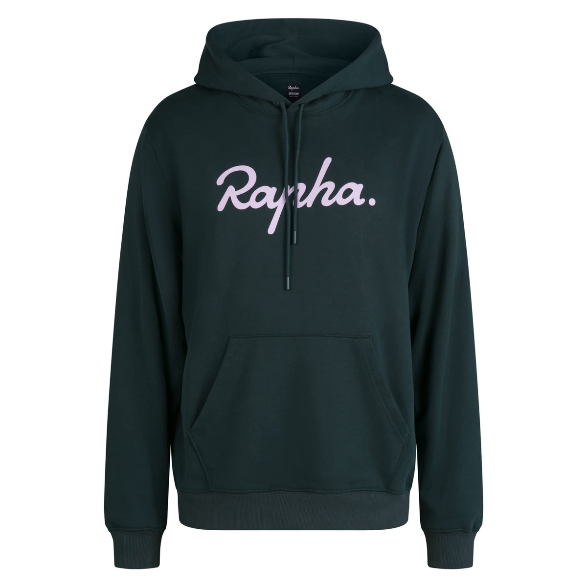 Men's Heavyweight Cotton Hoodie - Large Logo - Forest Green/Light Quartz