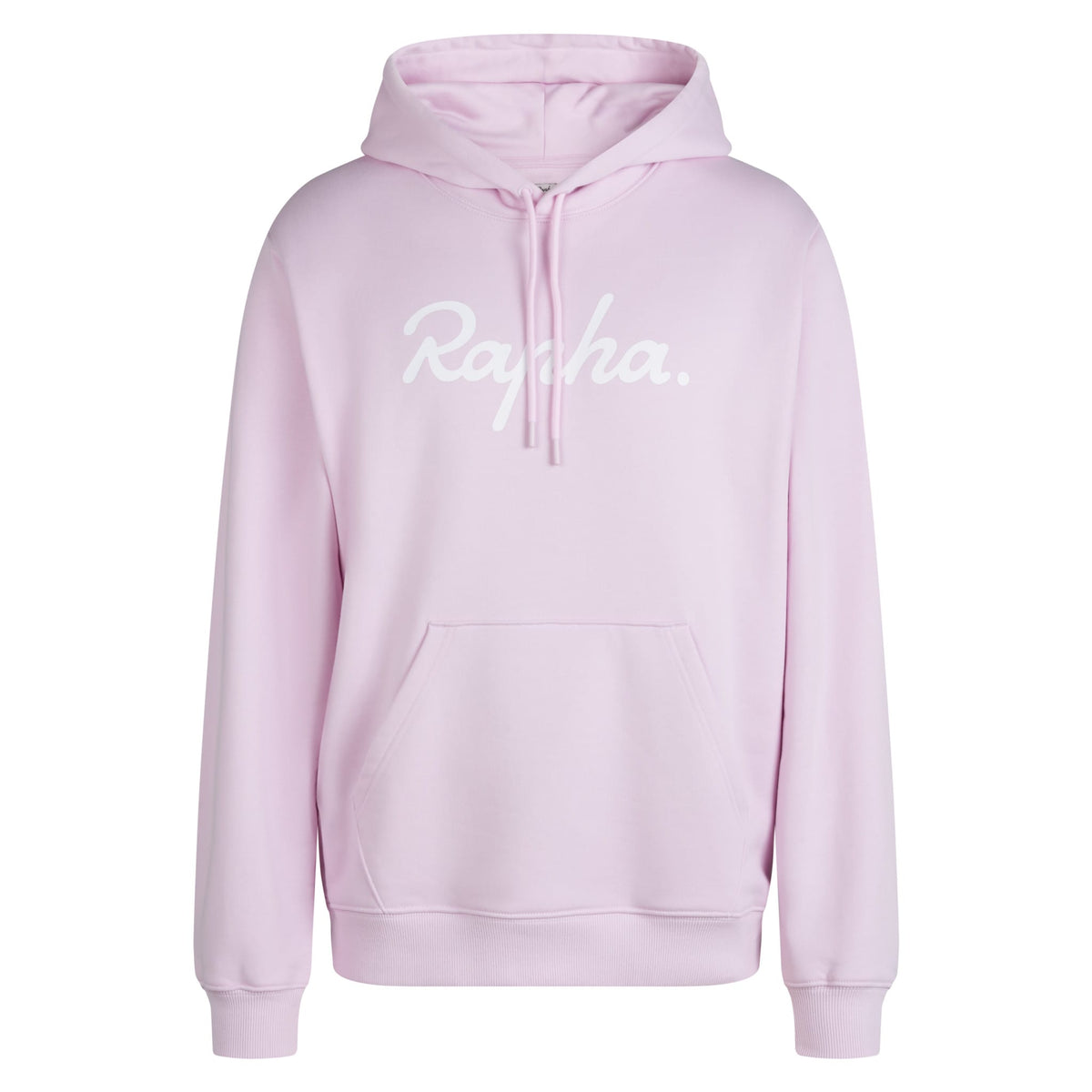 Men's Heavyweight Cotton Hoodie - Large Logo - Light Quartz/White