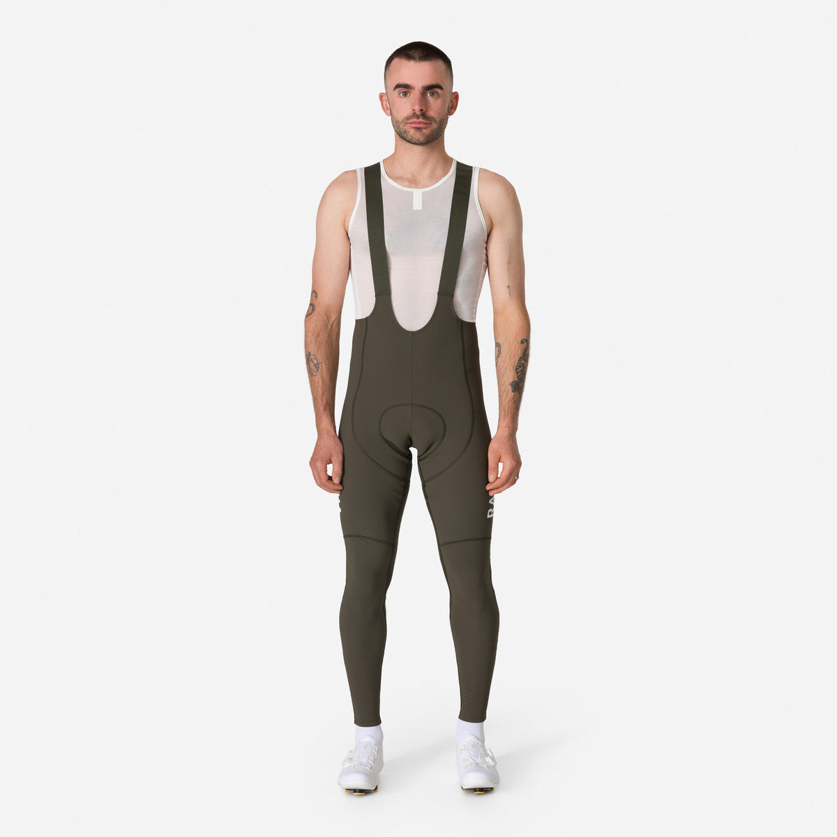 Men's Pro Team Winter Tights III - Dark Green/White