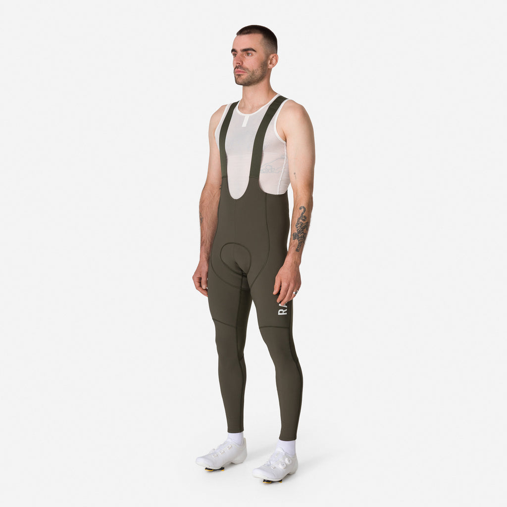 Men's Pro Team Winter Tights III - Dark Green/White