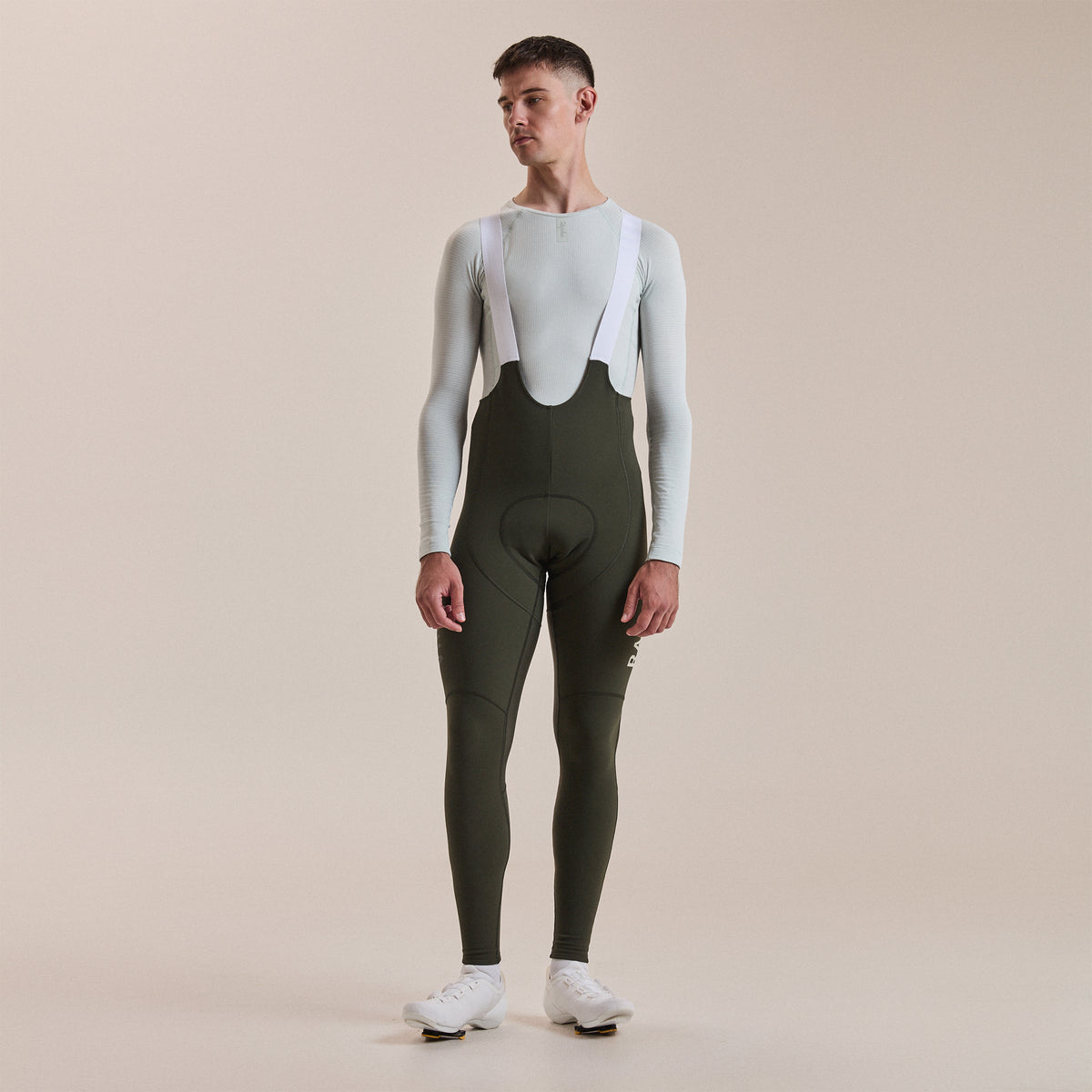 Men's Pro Team Winter Tights III - Bottle Green/White