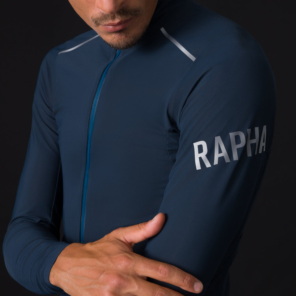 Men's Pro Team Long Sleeve Shadow Jersey - Carbon/Silver Reflective