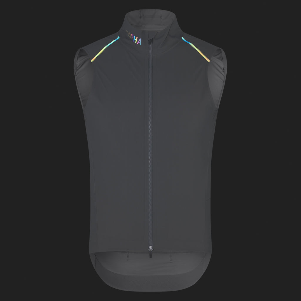 Men's Pro Team Shadow Gilet - Smoky Silver/Rainbow Reflective