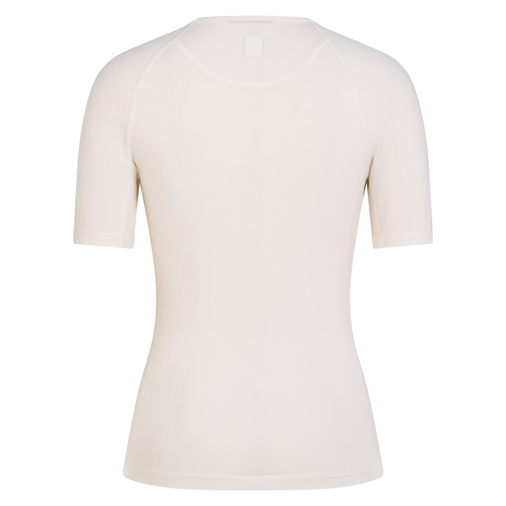 Women's Merino Base Layer - Short Sleeve - Cream/White