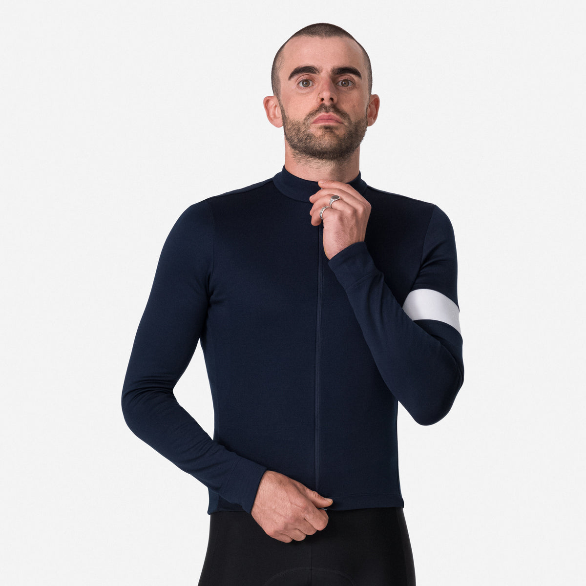 Men's Classic Long Sleeve Jersey - Dark Navy/White/Light Blue