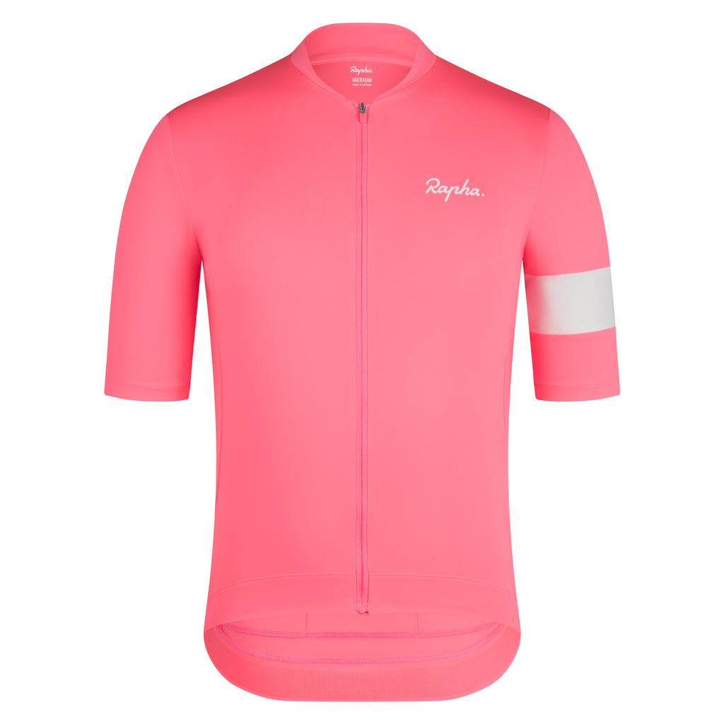 Men's Core Jersey - High-Vis Pink/White