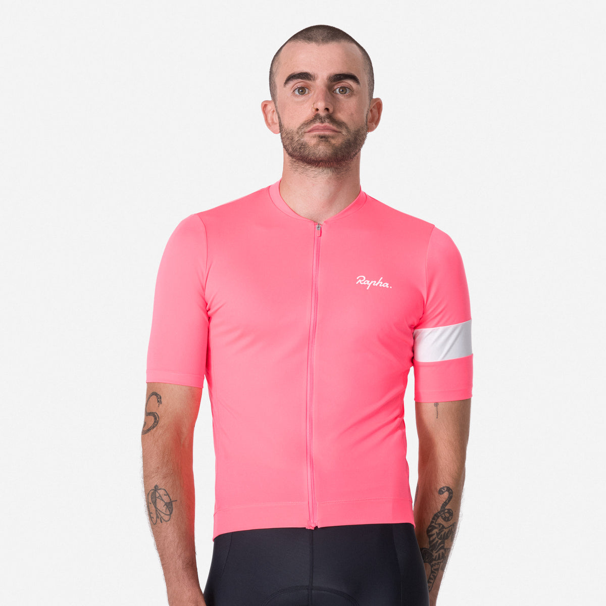 Men's Core Jersey - High-Vis Pink/White