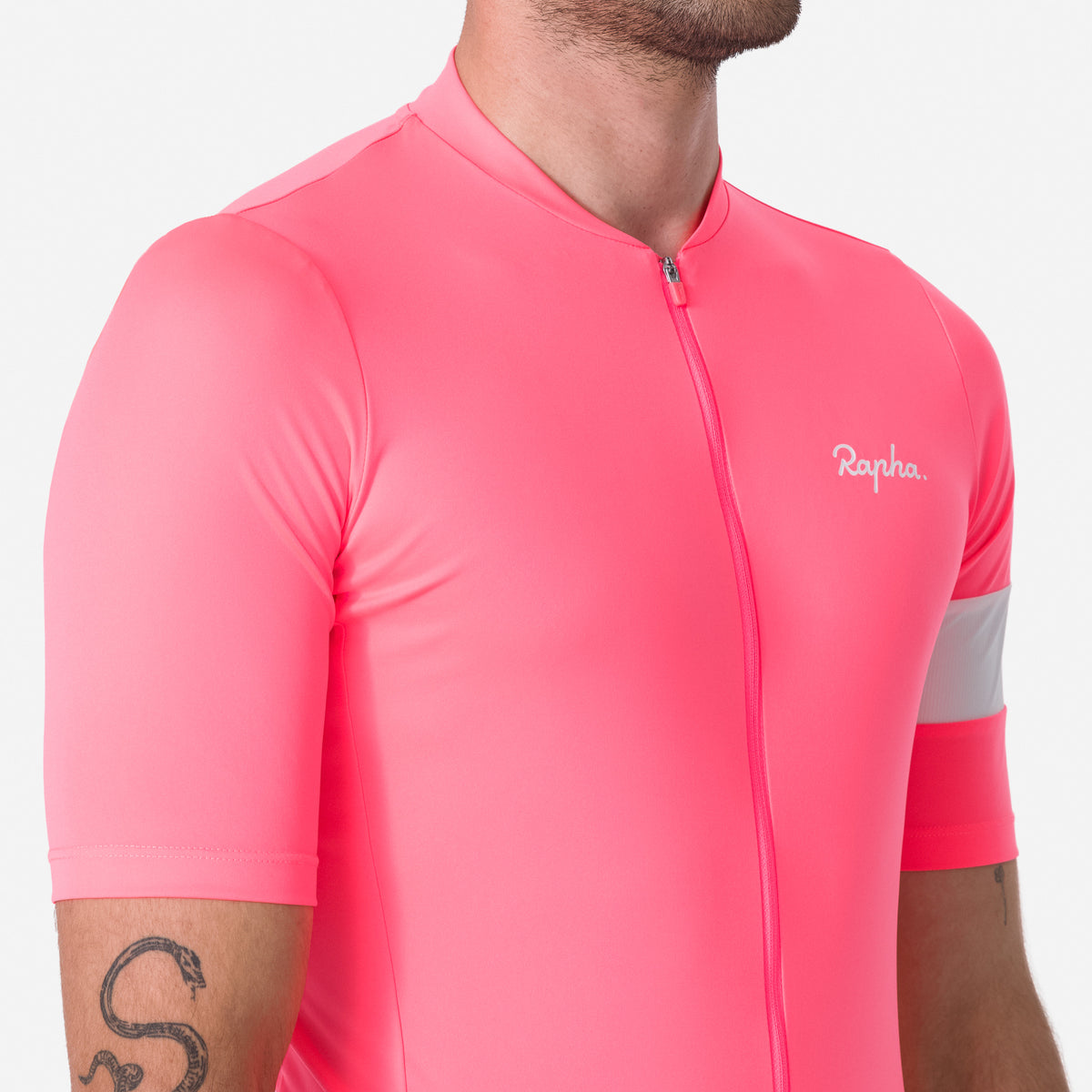Men's Core Jersey - High-Vis Pink/White