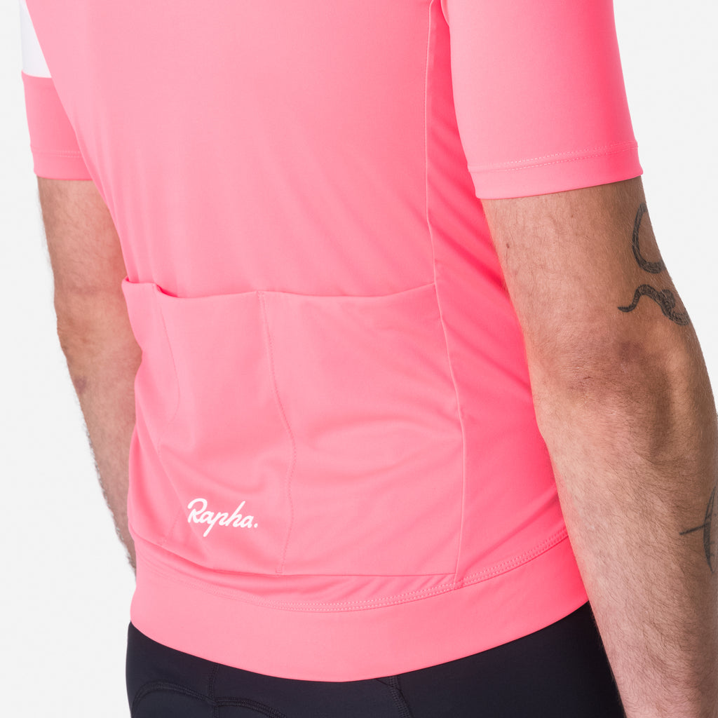 Men's Core Jersey - High-Vis Pink/White
