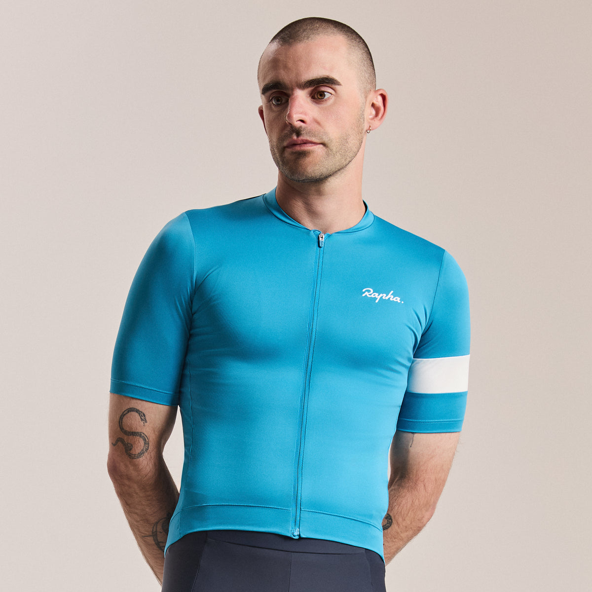 Men's Core Jersey - Teal Blue/White