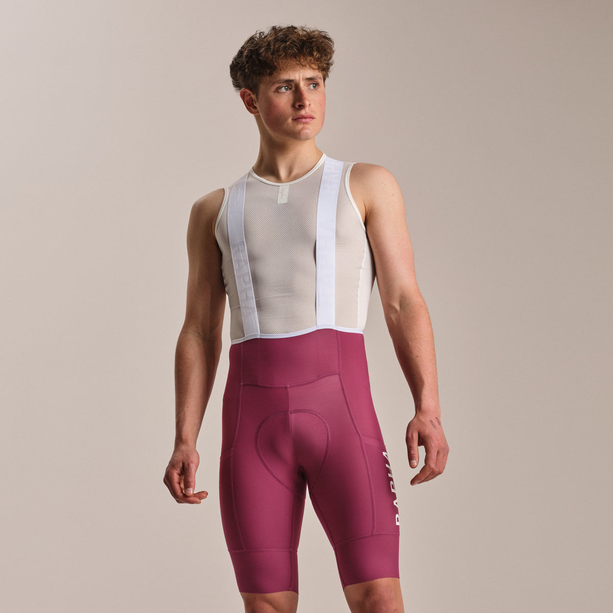 Men's Pro Team Cargo Bib Shorts - Regular - Raspberry/White