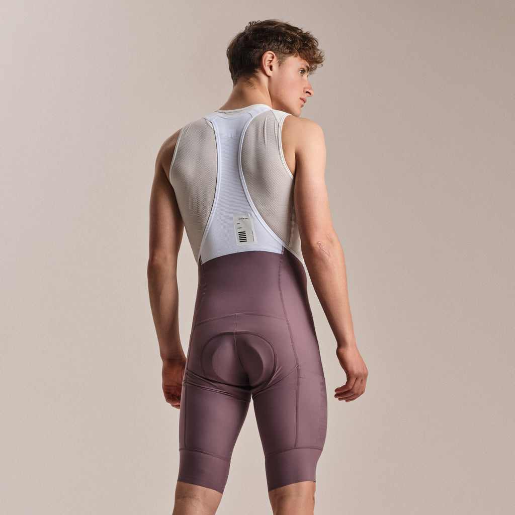 Men's Pro Team Cargo Bib Shorts - Long - Amethyst/White