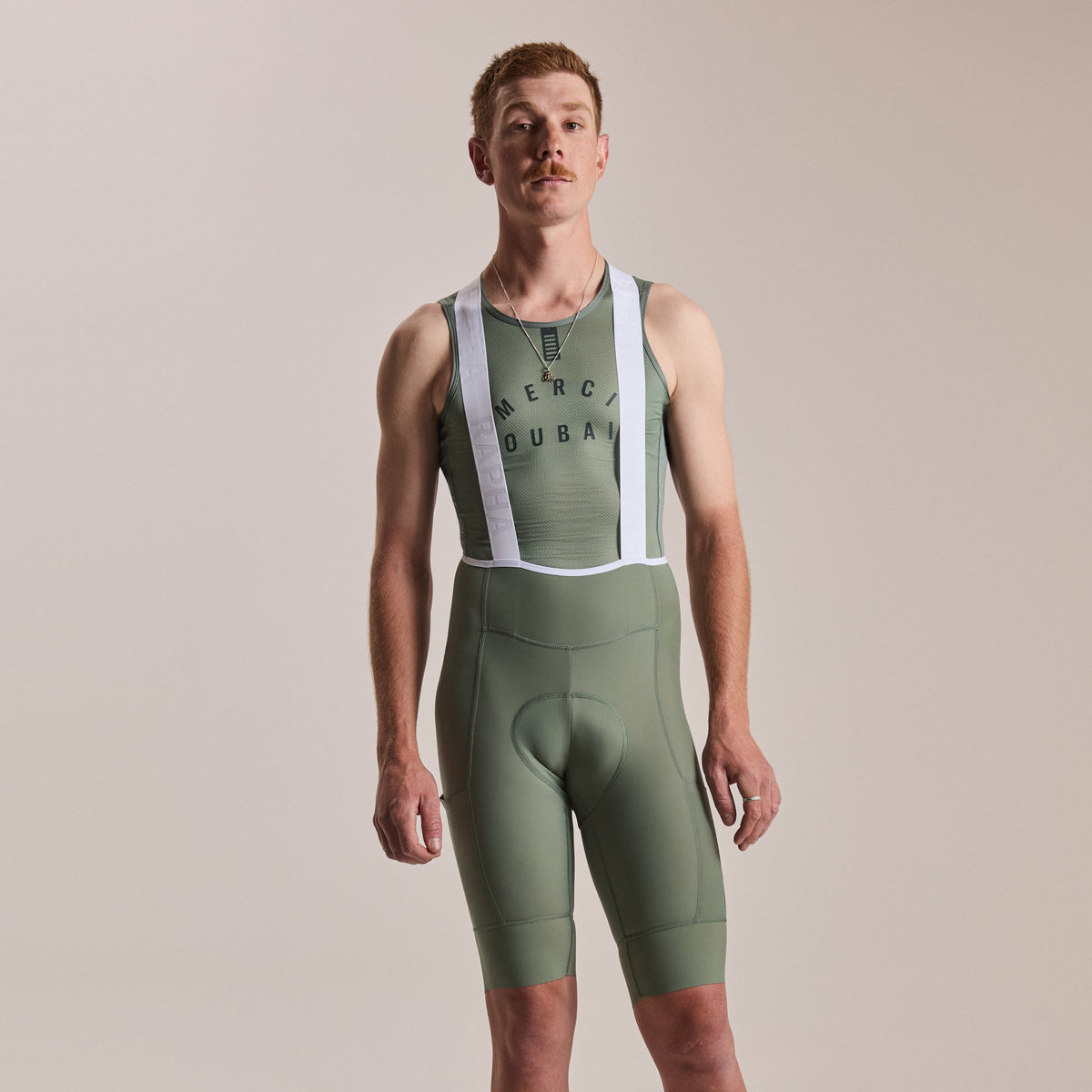 Men's Pro Team Cargo Bib Shorts - Long - Laurel/White